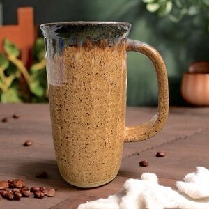 Blue Sand Crackle handmade Coffee/ Tea Mug signed my artist.